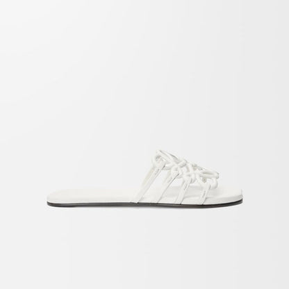 Loewe Petal Anagram leather slides 'All white'