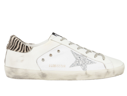 Golden Goose Superstar Glitter Zebra Low-Top Sneakers