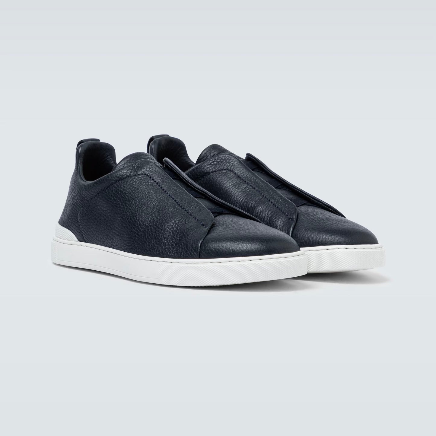Zegna Triple Stitch leather sneakers BLUE TRIPLE STITCH