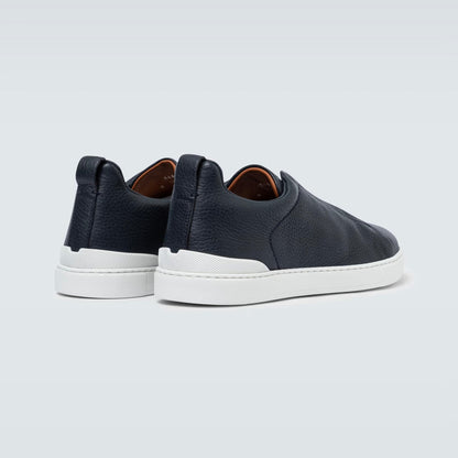 Zegna Triple Stitch leather sneakers BLUE TRIPLE STITCH
